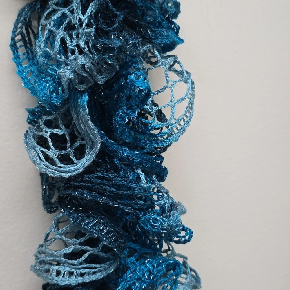 Handmade - Elegant Blue Lace Scarf